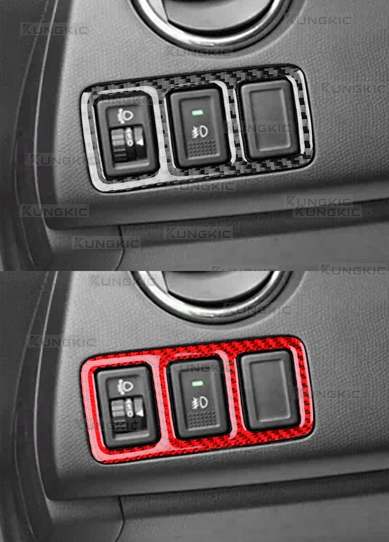 Weicher Kohlefaser-Aufkleber für Suzuki Swift Sport MZ/EZ ZC31S 2005 2006 2007 2008 2009 2010 Scheinwerferschalter-Knopfgehäuse Auto-Zubehör – Detail 10