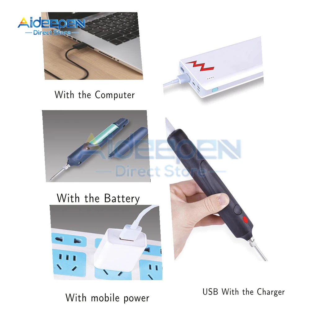 8W 3 Speed Temperature Contr Cordless Soldering Iron Set Removable Battery Rechargeable Soldering Iron Electronic Welding Tool