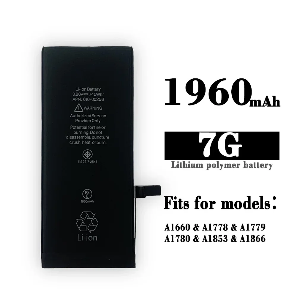 

Высококачественный аккумулятор для Apple IPHONE 7 A1660 A778 A1779 A1780 A1853 A1866 7G 1960 мАч литиевые батареи + Инструменты