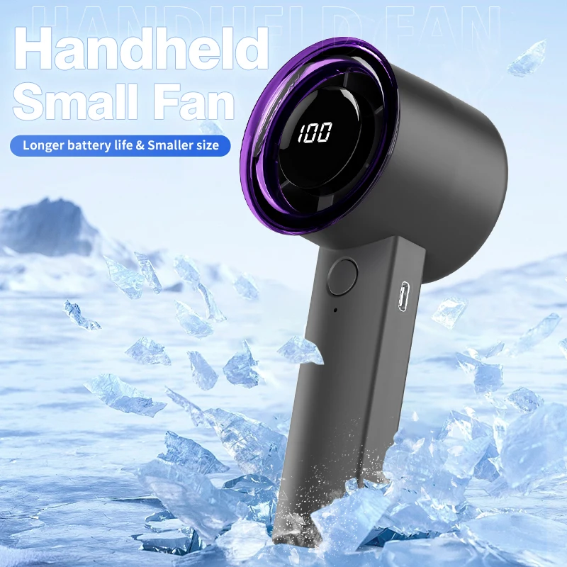 Xiaomi Mini Handheld Turbo Fan USB Rechargeable Portable High Wind Speed Fan with LED Display Screen Desktop Electric Fan 2025