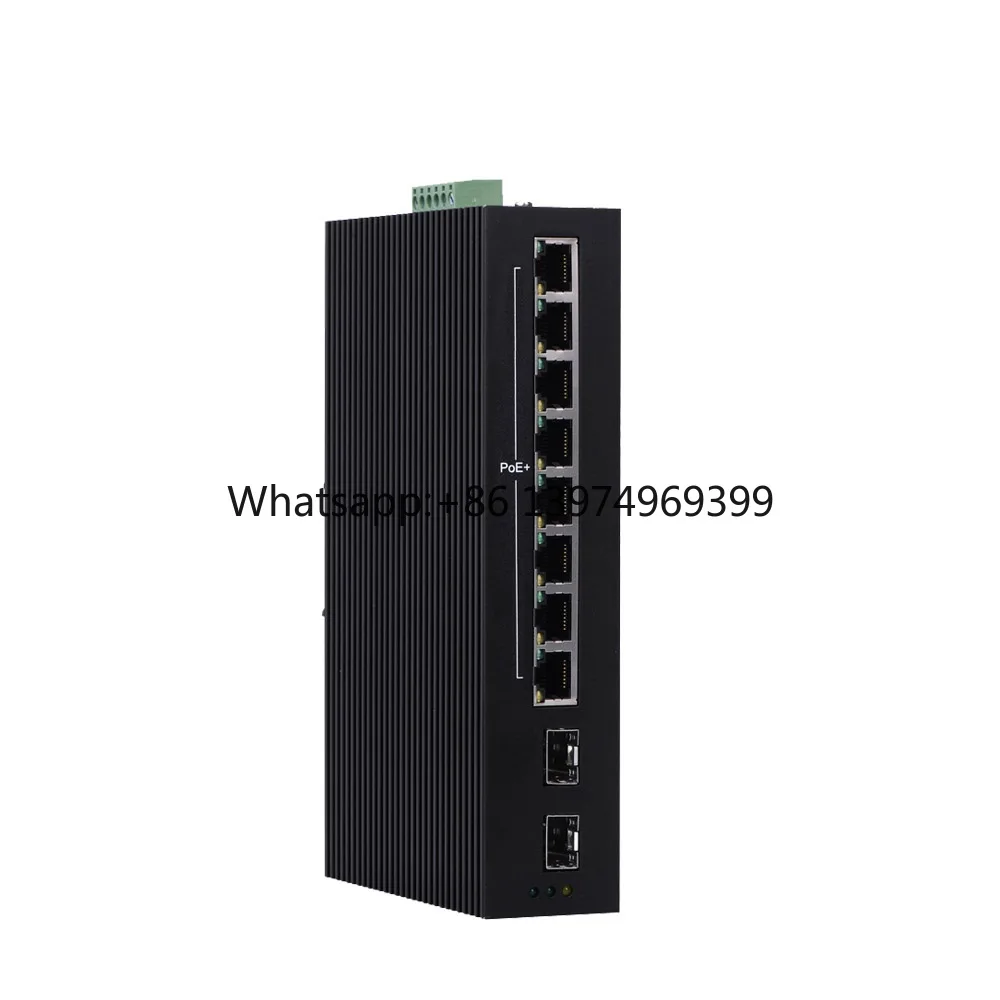 Din Rail Dual Power 48VDC 10 Port Full Gigabit 1000M Industrial Ethernet Switch