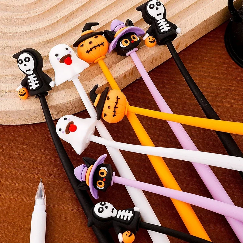 

4Pcs Halloween Series Shake Pen 0.5mm Neutral Pen Creative Cute Gel Pen Student Prizes Stationery Back To School Gift