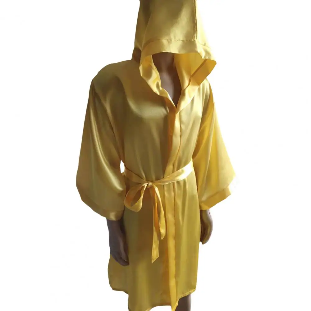 

Professional Hooded Boxing Robe Breathable Solid Color Men Women Boxer Taekwondo Sanda Kickboxing Jerseys With Belt