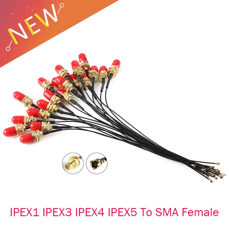 5 SZTUK - 2 sztuki SMA / RP-SMA żeńskie na IPX1 IPX3 IPX4 IPX5 IPX wtyk RF kabel typu pigtail do anteny płyty WIFI