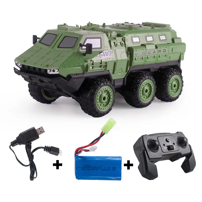 Remote Control Car 1/16 6WD Military RC Truck High Speed RC Army Armored Car With LED Off-Road Climbing Vehicles Model Kids Toy