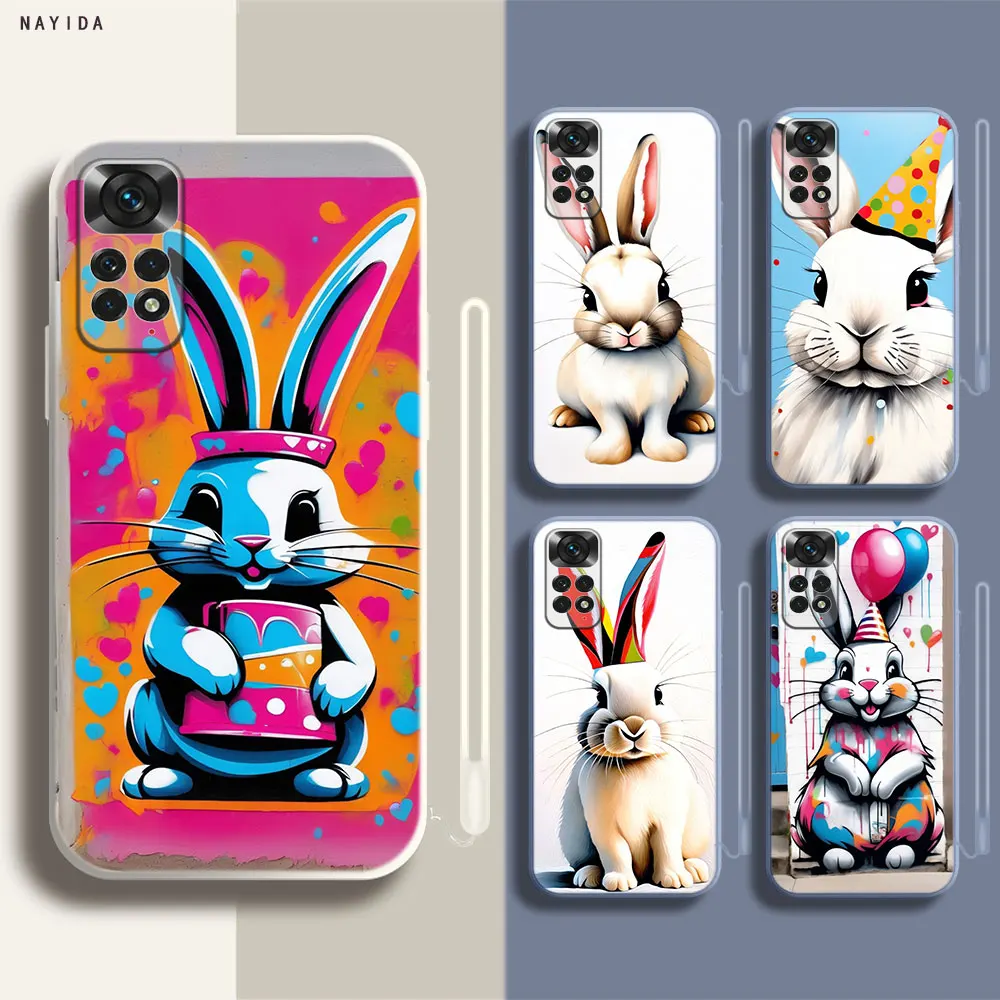 Phone Case For Xiaomi Redmi Note 12 11 12S Pro Plus 12c 11a 4G 5G Soft Silicone Original Cover Birthday Rabbit