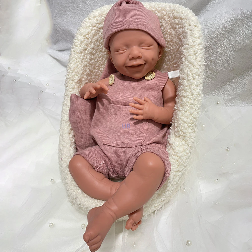 1:1 Ratio Full Solid Silicone Reborn Baby Art Doll Kid Toy Personalizar Sorrindo Face Reborn Artist Baby Collector