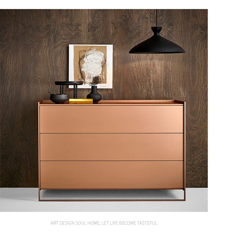 QQItalian Minimalist Chest Of Drawers Modern Paint Nordic Light Luxury Bedroom Chest Of Drawers Chest Of Drawers Wall Side Cabin