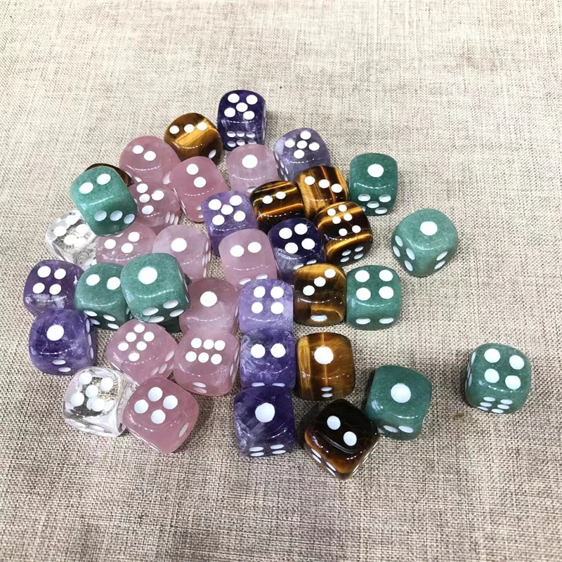 Natural Polished Stones Green Aventurine Quartz Crystal Carved Dice Healing Reiki Gemstones Home Decoration