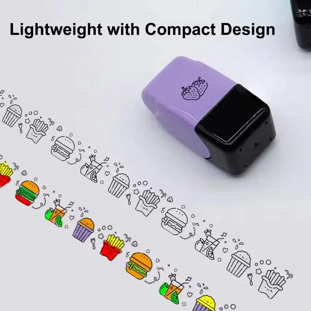 Drawing Doodle Graffiti Animals Rolling Stamp Roller Sealing Fruit Cartoon Roller Seal DIY Handcraft Panda