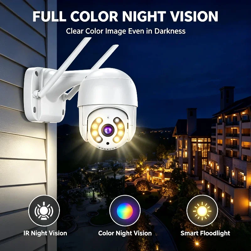 Psennikow 8MP 4K IP Camera 5MP Speed Dome Auto Tracking PTZ Camera Smart Home Outdoor Wireless WIFI Camera Surveillance Monitor