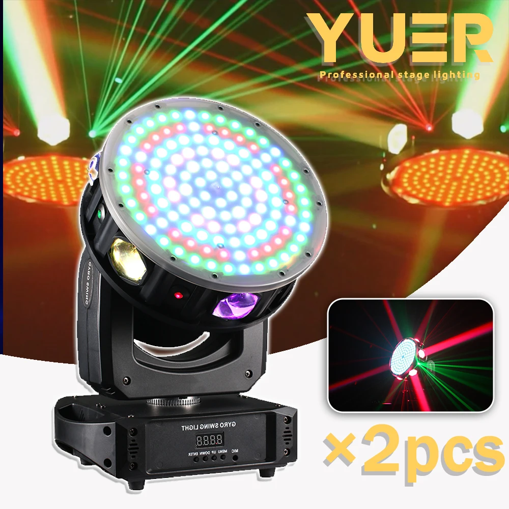 2pcs/lot 120W Rotating Disco Laser Moving Head Light Strobe Beam Effect Stage Lights DMX512 Sound Christmas Party DJ Lighting