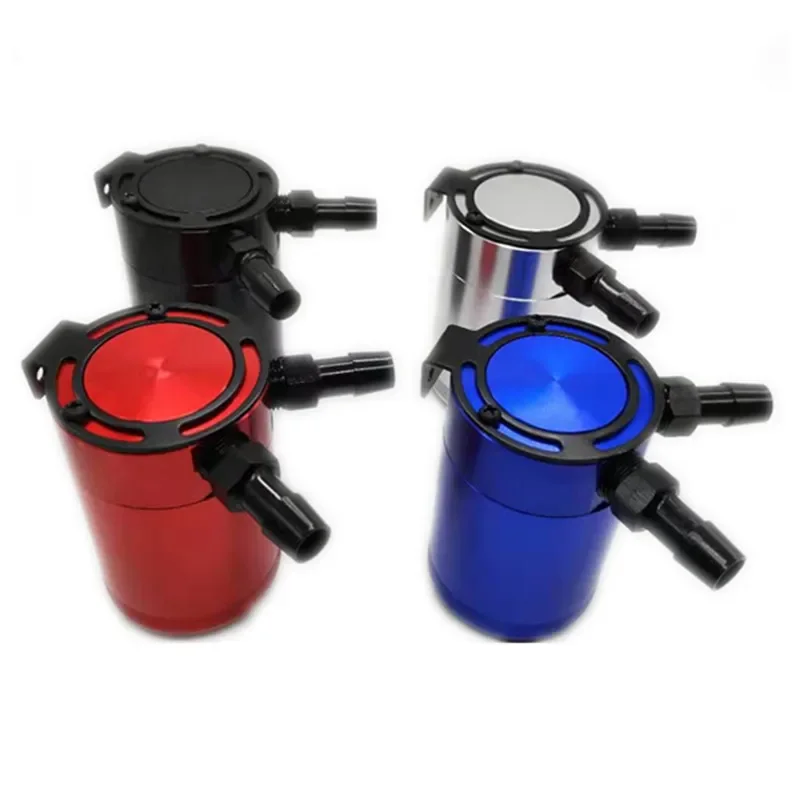 

Durable Racing Baffled 2-Port Oil Catch Can Tank Auto Vehicle Replacement Air-Oil Separator Waste Gas Oil Recover Pot