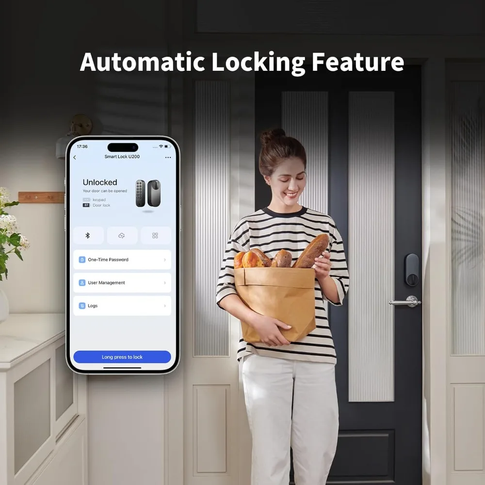 

Electric Lock, Keyless Entry Door Locks with Home Key, Rechargeable Battery, Electric Lock