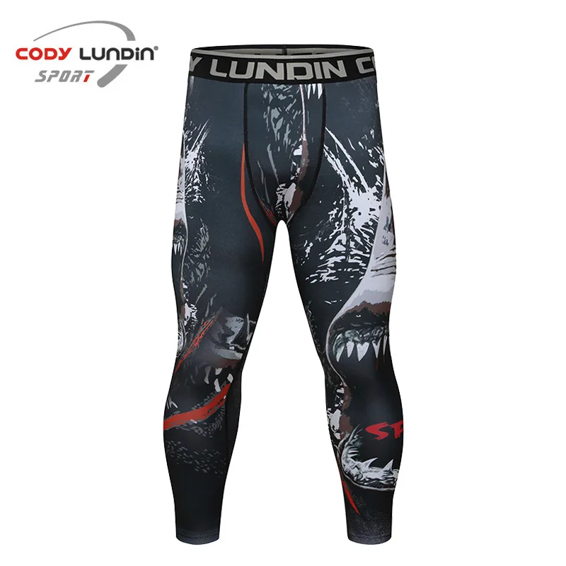 Men Compression Pants MMA Crossfit Bodybuilding Workout Gym Tights MMA Sport Sweatpants Fitness Skinny Leggings Running Trousers