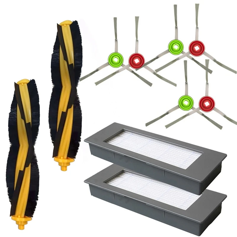 แปรงปัดชิ้นส่วนเครื่องดูดฝุ่นอุปกรณ์เสริมด้านข้างหลักแผ่นกรอง HEPA สำหรับ Ecovacs deebot ozmo 920/950/T5/T8/T8 aivi/ N8 Pro +