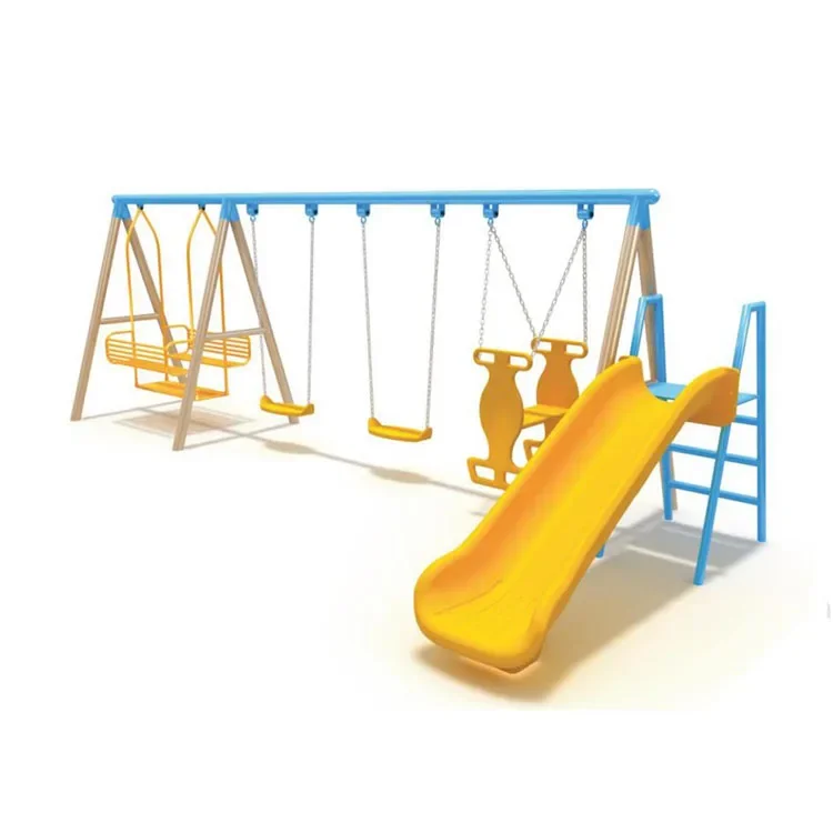 Combinação simples de balanço e escorregador de balanço para playground de creche ao ar livre para crianças