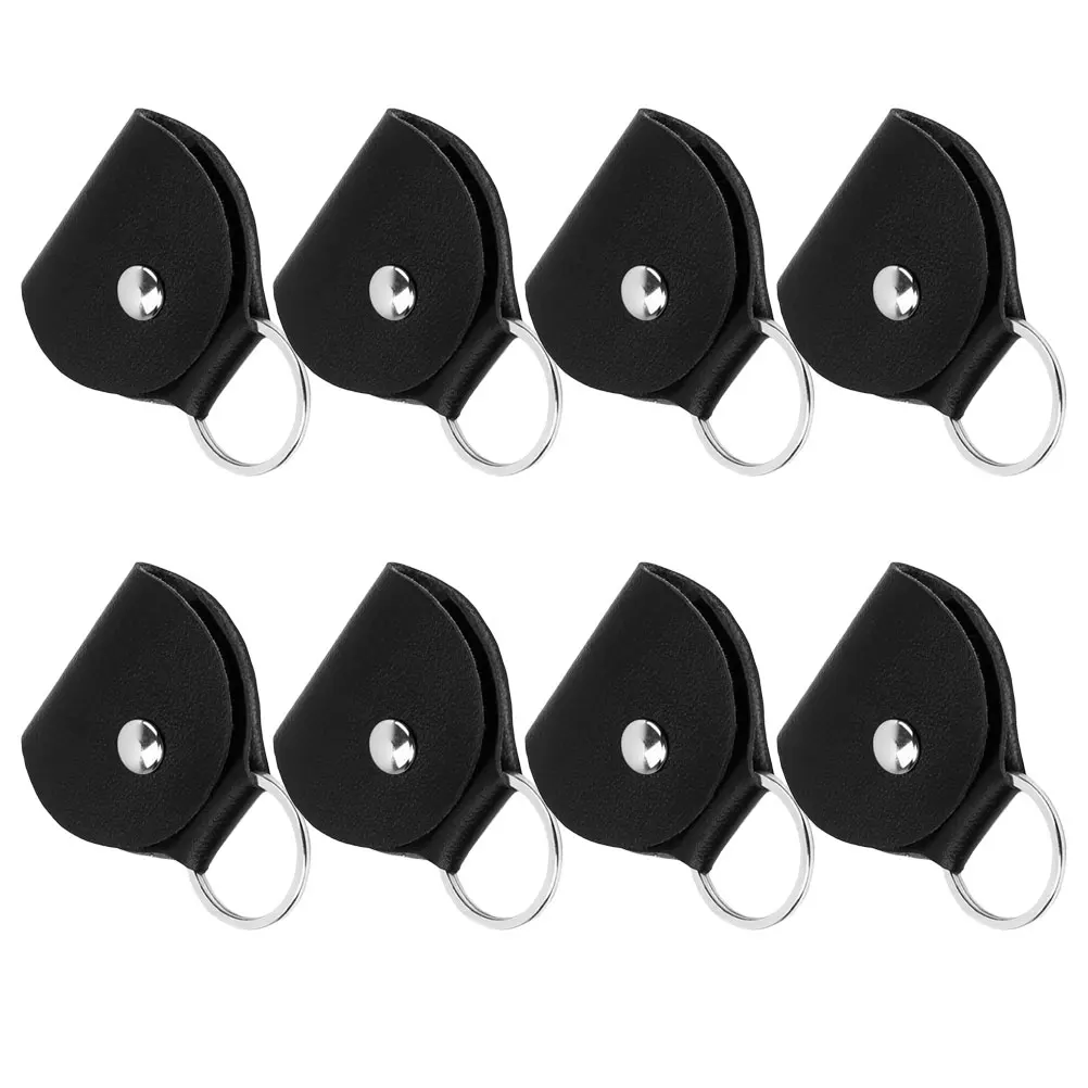 

8 Pcs Guitar Pick Protective Cover Picks Holder Bag Case Keychain Box Pu Storage Travel Accessories Acoustic