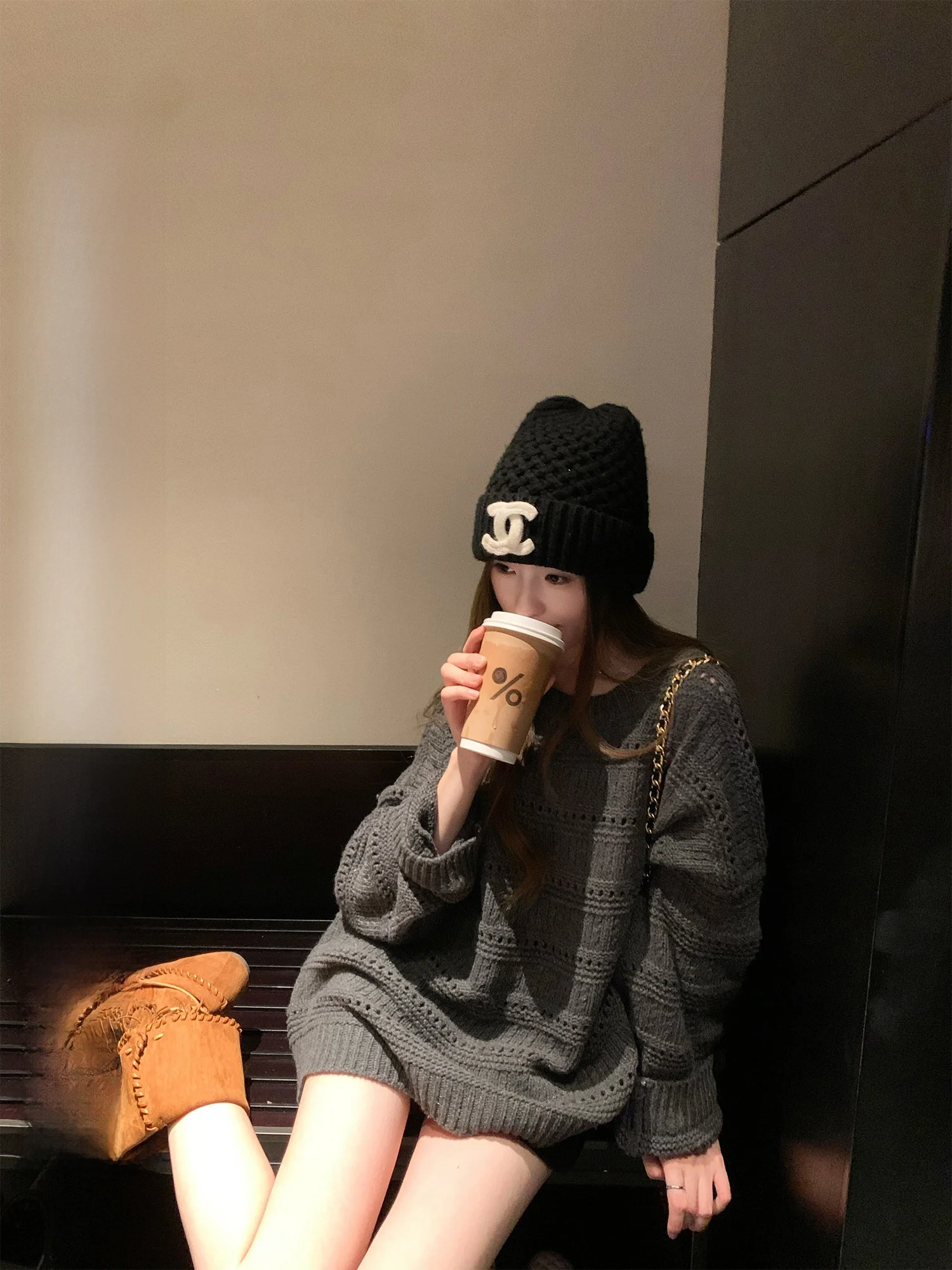 

Hhi Autumn Heavy Industry Hollow out Sweater Women's Knitted Woolen Top Comfortable Loose Fit Long Sve Color