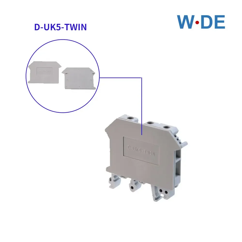 D-UK5-TWIN For UK5-TWIN Terminal Block Accessories End Cover Plate Din Rail Terminal Blocks 10pcs