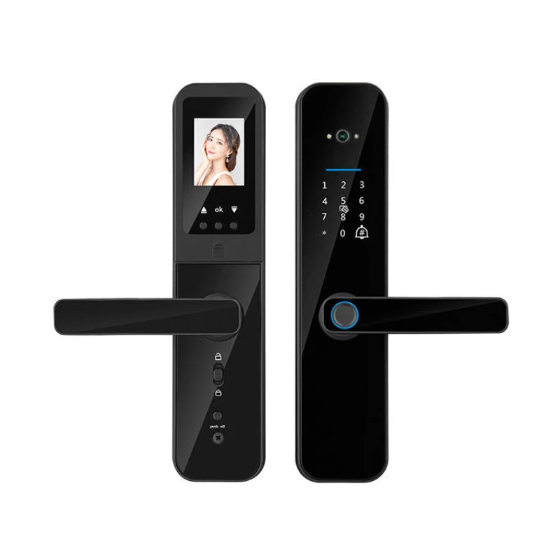 

HD Screen Digital Door Lock Tuya Wifi Biometric Fingerprint Smart Locks Video Keys Combination Electronic Door Lock