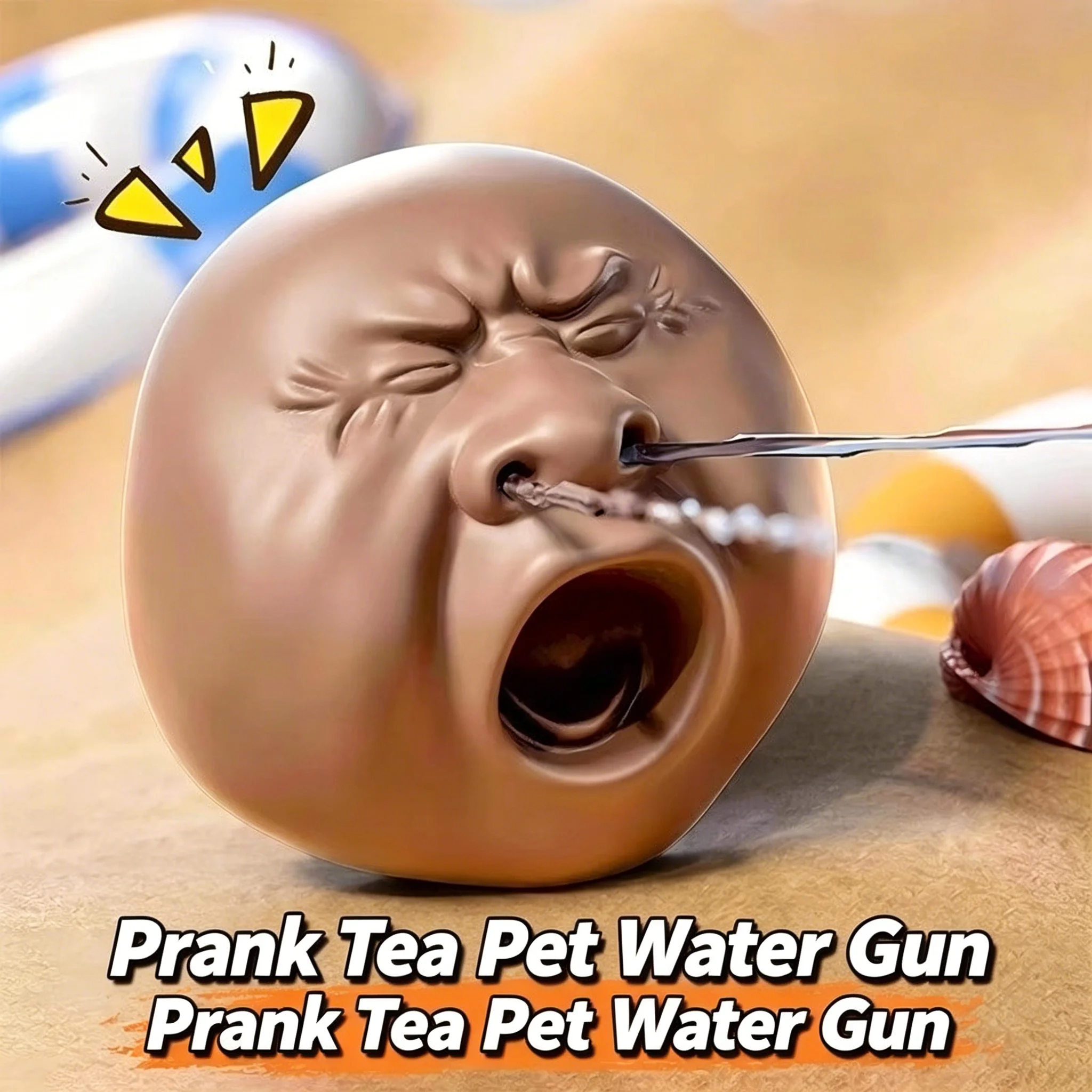 Funny Yawning Face Prank Water Gun Novelty Tea Pet Squirting Toy For Party Joke Game Interactive Stress Relief Trick Gadget