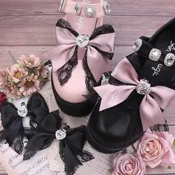 [1 paio] ciondoli in pizzo Lolita per scarpe fibbie per scarpe da donna cuore Bog Bow decorazione per scarpe forniture accessori per ragazza per le donne