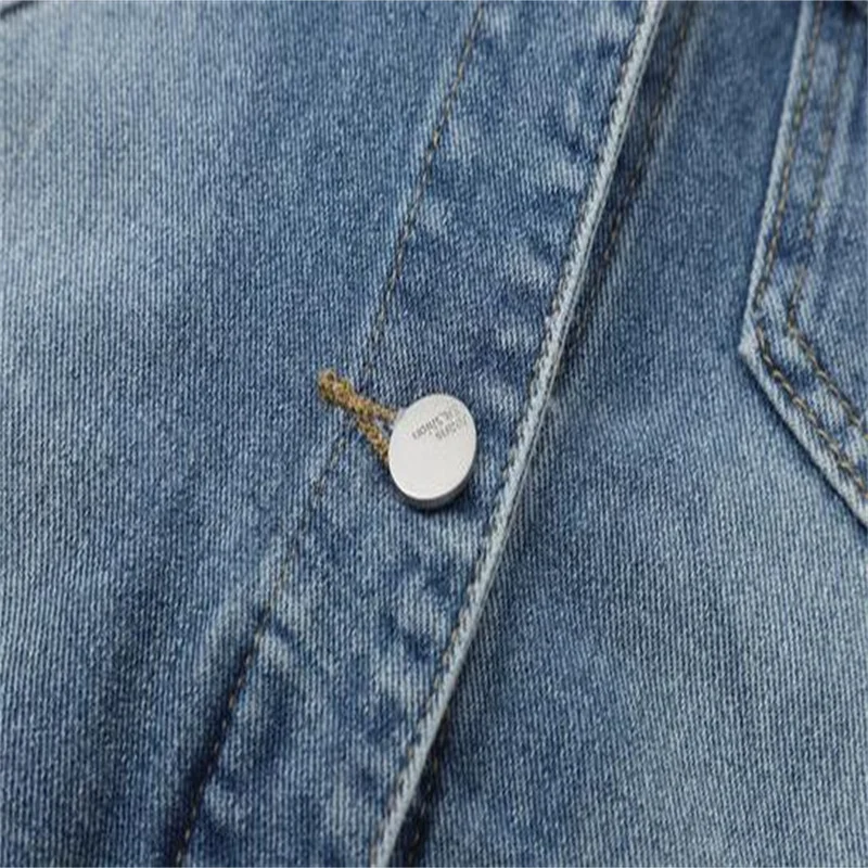 Single Breasted Women Denim Jacket Vest Short Outerwear Large size Sleeveless Slim Hole Jeans Jacket Waistcoats Casual Tops 3XL