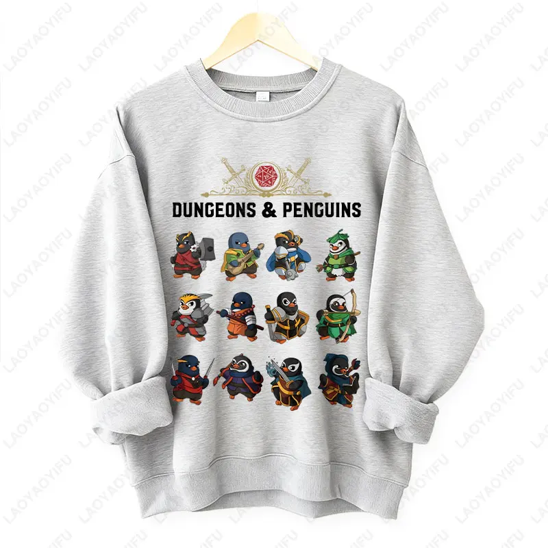 العصرية الزنزانات والطيور البلوز DND مستوحاة هدية D & D المشجعين البلوفرات D20 النرد آر بي جي التنين اللاعبين للجنسين Crewneck هوديس #1