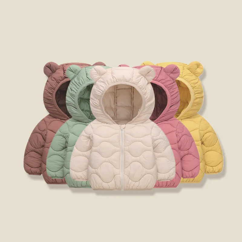 

New Kids Down Jackets Autumn Winter Fashion Boys Girls Thin Warm Coats Baby Lightweight Down Cotton Coats Children Clothing