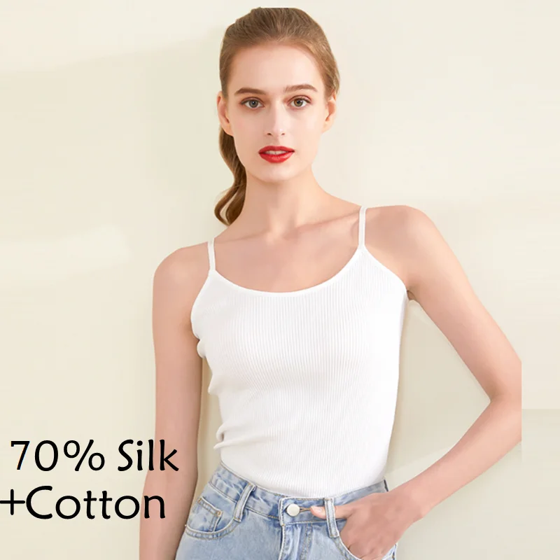 

70 silk camis sexy top womens tops for women fashion cami summer basic white vest underwear ladies strappy trendy spaghetti chic