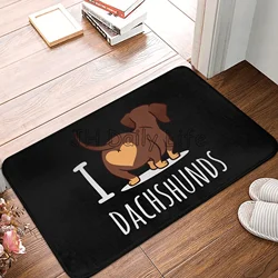 I Love Dachshund Floor Mat Welcome Mat Bath Rugs Non-Slip&Absorbent Front Door Mat Washable Floor Mat for Entryway Patio Porch