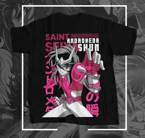 Camiseta de Anime Saint Seiya Andromeda Shun Knights Of Zodiac Robot para niños y mujeres