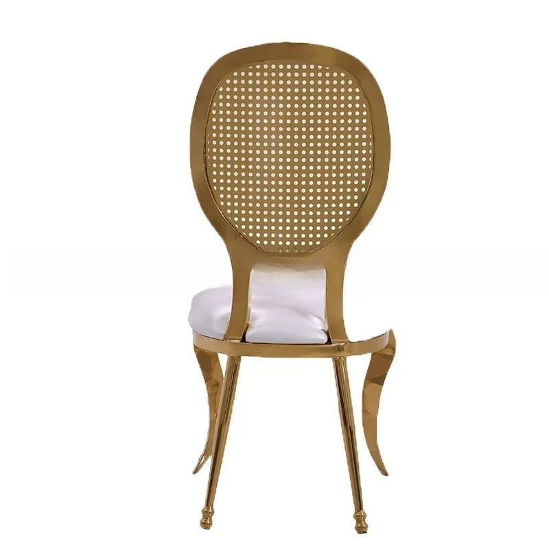 Customized Gold Stainless Steel Dining Chairs Modern Contemporary Leather PU Material for Hotel Home Bar Outdoor Events Wedding