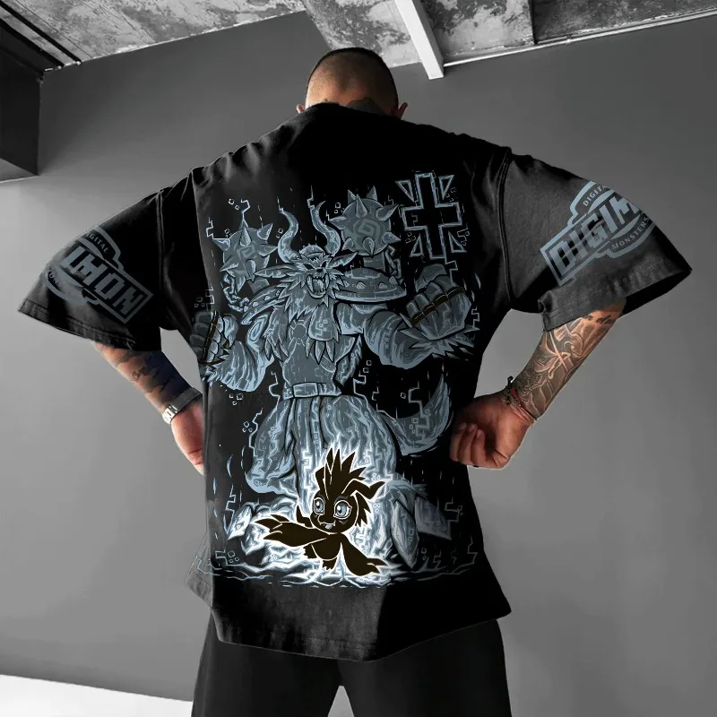 2025 夏デジモンアドベンチャーアニメーションブランド綿 100% ヴィケモンプリント Tシャツユニセックス半袖カジュアル大人子供 Y2k