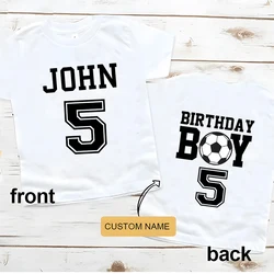 Personalize Football&birthday Print Boy Print Kids T-shirt 1-12Y Casual Short Sleeve Child Tees Shirt Summer Soccer Clothes