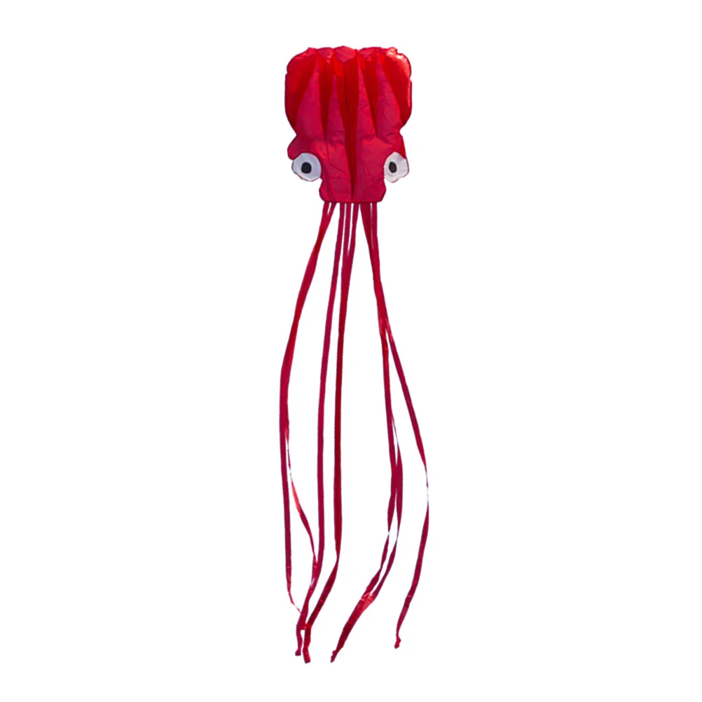 

Beautiful Large Easy Flyer Kite for Kids Software Octopus Kites Long Tail with 30m Flying Line for Beach or Park (Red)