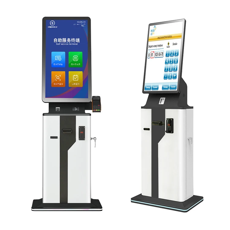 

Bills Cash Pay Terminal Touch Screen Ordering Service Equipment Payment Cash Register Kiosk