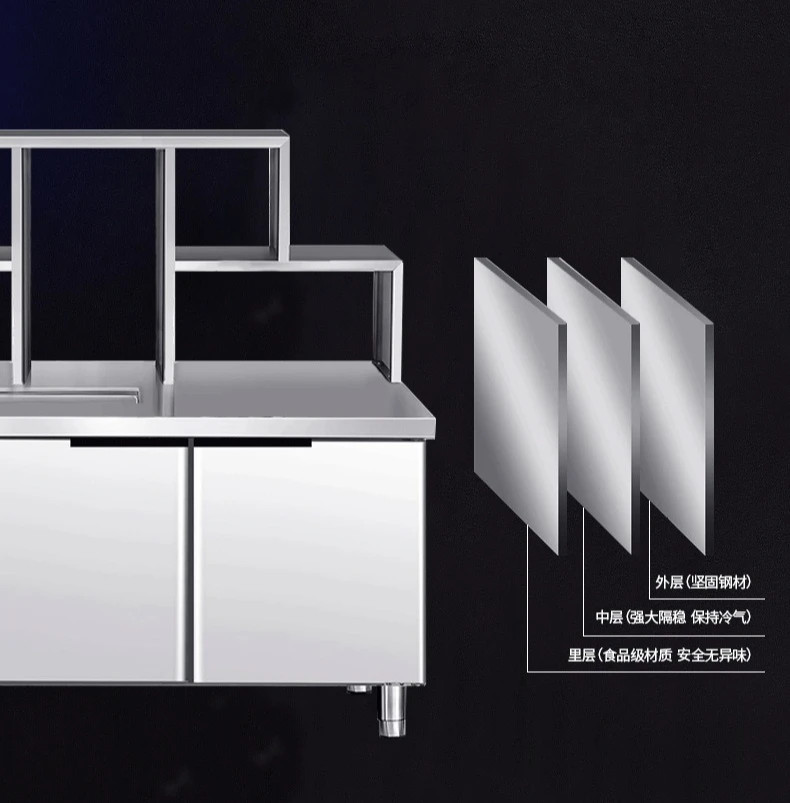 Full range of beverage equipment, commercial freezers, water bar tables, refrigerators