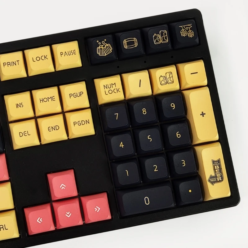 دروبشيب PBT XDA Craft Brew 134 أغطية مفاتيح للألعاب الميكانيكية لوحات المفاتيح MX-Switches DYE SUB لتقوم بها بنفسك غطاء