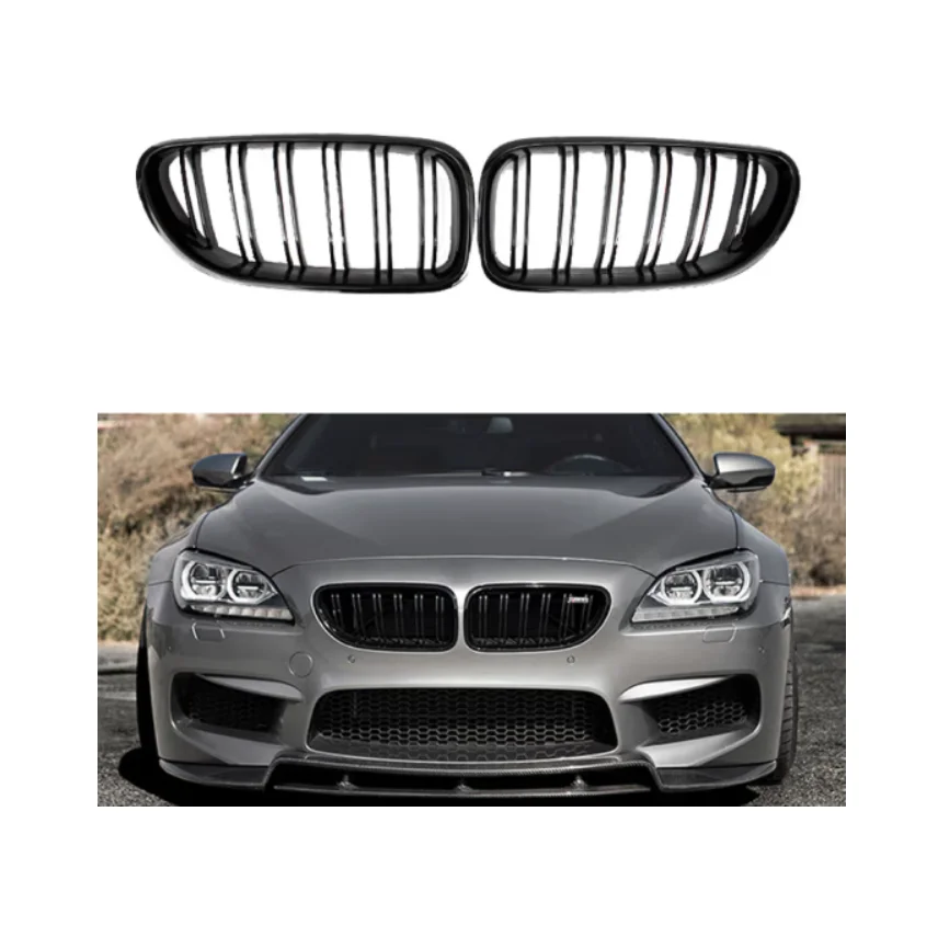 

Automotive Parts Gloss Black Front Grille For BMW 6 Series 2011-2017 Upgrade Double Slats BMW F06 M6 Style Grille