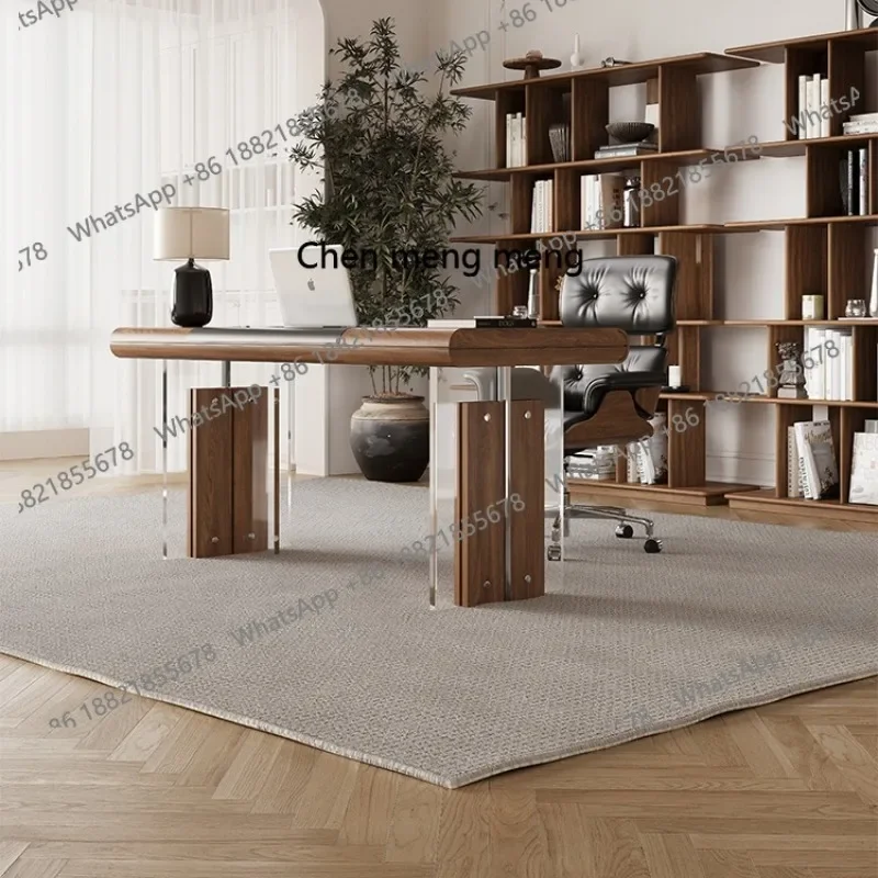 

High-end acrylic light luxury study desk simple modern home living room computer desk