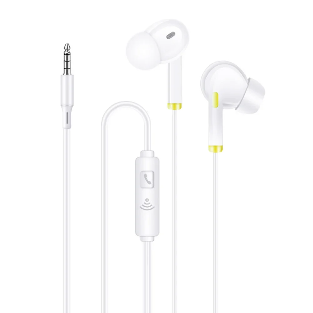 In-Ear Intelligent Noise Canceling Wired Headphones 3.5mm In-ear Earphones With Microphone Vertical Weight Bass Earphones