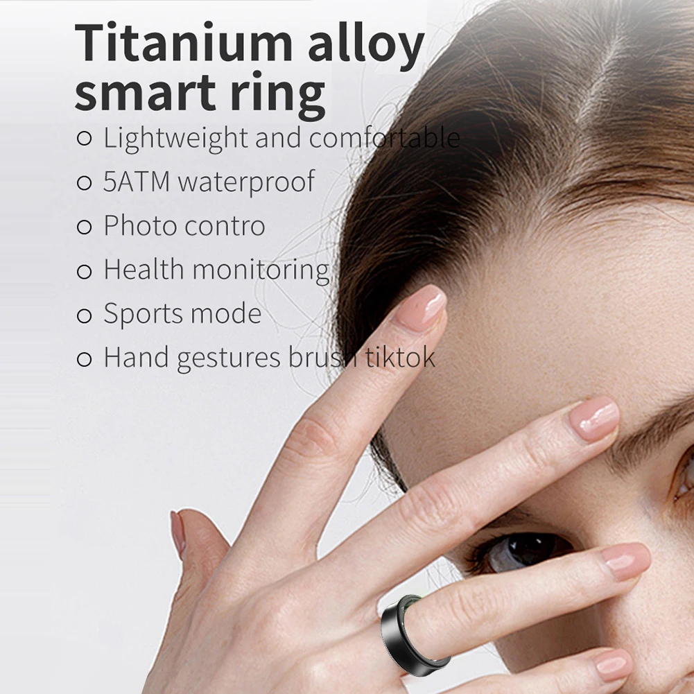 SR05 Anillo inteligente Monitor de salud impermeable Bluetooth5.1 frecuencia cardíaca oxígeno en sangre estrés monitoreo del sueño anillos inteligentes para hombres y mujeres