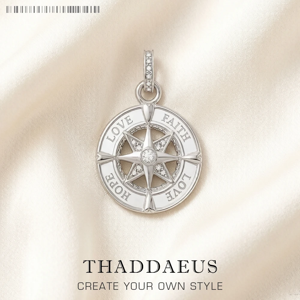 Pendentif vintage en argent regardé 925 pour hommes et femmes, accessoires de joaillerie fine, cadeau de manucure, amour, foi, tout neuf
