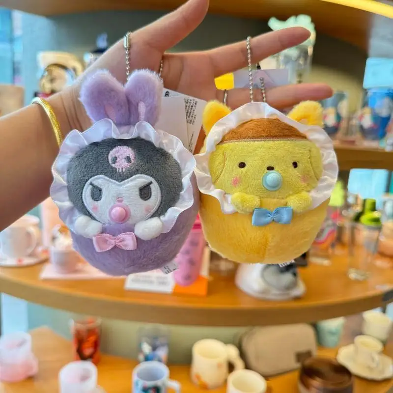 Sanrio keychain Hello kitty anime cute Plush doll girl bottle baby decorate bag pendant pp cotton filling Toy birthday gift