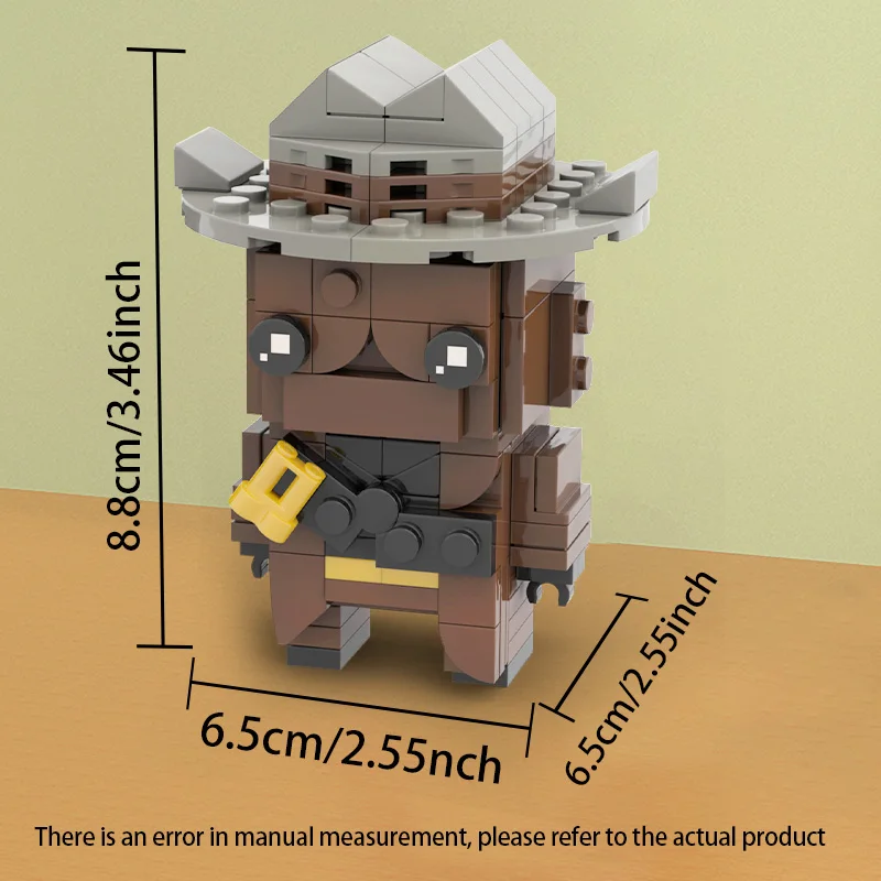 مجموعة بناء MOC Cowboy and Loyal Dog Brickheadz، 201 قطعة من مكعبات البناء الممتازة للعب الإبداعي، مثالية للجماهير