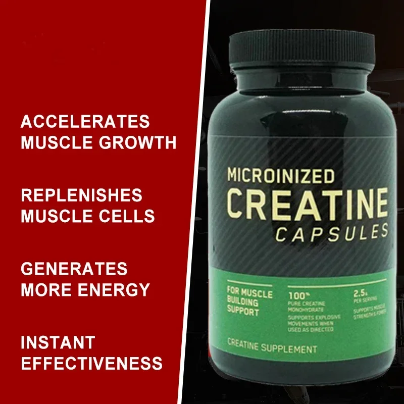 Creatine Monohydrate Capsules Improve Energy Endurance Performance Enhance Athletic Muscle Growth Whey Protein for Gym 60 pieces