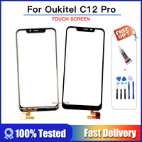 100% New Touch For oukitel c12 pro Touch Screen Front Glass Panel Touch Lens c12 c12pro Cell Phone With Tools glue