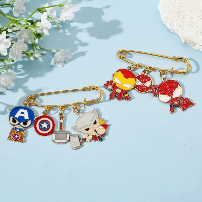 Marvel Iron Man Broche Anime Figuur Spider-Man Cartoon Legering Pin Rugzak Anime Merchandise Decoratie Kinderen Verjaardagscadeautjes